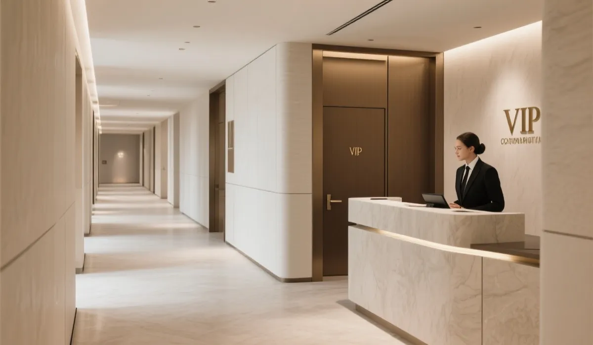 企业款待与贵宾接待动线的概念场景